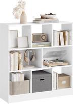WOLTU SK021ws Knygų spinta "Room Divider" lentyna Knygų spinta "Standing Shelf" saugykla su 8 skyriais Dokumentų lentyna svetainei, vaikų kambariui ir biurui Balta