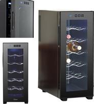 Zilan Weinkühlschrank mit Touch-Bedienfeld - 33 Liter / 12 Flaschen - Edelstahl Getränkekühlschrank Mini Kühlschrank Minibar mit UV-Glastür - leiser Betrieb