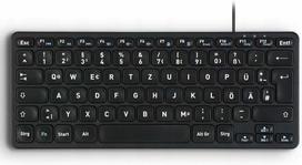 Klaviatūra Perixx Perixx PERIBOARD-416 EN, laidinė, USB mini klaviatūra su 4 šakotuvais, juoda