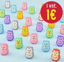 10 vnt. IWAKO figūrėlių - trintukų „Pelėdos”