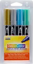 Akriliniai markeriai Marvy Decocolor Acrylic #315-4M Metallic, 4 vnt.