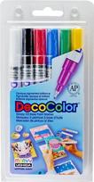 Markeriai įvairių paviršių dekoravimui Marvy Decocolor Extra Fine #1234-6 Primary, 6vnt.