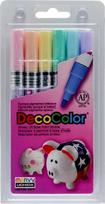 Markeriai įvairių paviršių dekoravimui Marvy Decocolor Fine #200-6B Pastel, 6 vnt.