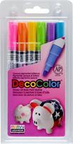 Markeriai įvairių paviršių dekoravimui Marvy Decocolor Fine #200-6C Hot Colors, 6 vnt.