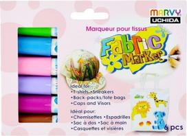 MARVY flomasteriai šviesių audinių dekoravimui #560-6B Fabric Marker Floral, 6 vnt.
