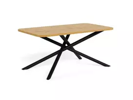 Levanto dining table, Top melam. matt wild oak , Base steel matt black, 160x90x75 cm