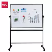 Magnetinė balta lenta ant ratų DELI,90x120cm,dvipusė