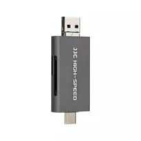Atminties kortelių skaitytuvas - JJC CR UTC4AC Dual Slot USB 3.1 312MB/s Pilka