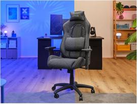Trust Gaming GXT723 RUYA Gaming Stuhl grau Bequemer, vollständig einstellbarer Gaming-Stuhl mit Stoffpolsterung, grau (25439)