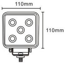 JAG96-0033 Darbinis LED žibintas, 15W, 10-30V, 5 EPISTAR LEDx3W, SPOT, Kvadratinis JAG