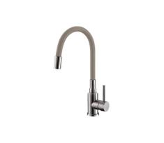 ALVEUS 1144429-Plautuvės maišytuvas su lanksčiu snapu MINTAS 34 cm nerūdijančio plieno/smėlinis
