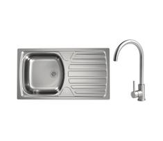 ALVEUS - Virtuvės plautuvė BASIC 78x43,5 cm + plautuvės maišytuvas VIOLA 36,7 cm iš nerūdijančio plieno