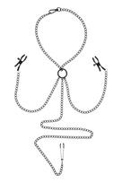 Kūno puošmena Sportsheets Saffron Nipple to Clit Set, juoda