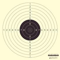 Šaudymo taikinys pneumatiniams pistoletams 17x17 cm, 50 vnt., ISSF, PZSS