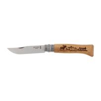 Opinel 8 Inox Oak Animal Moose Sulankstomas peilis