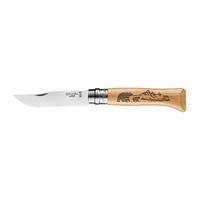 Opinel 8 Inox Oak Animal Bear Sulankstomas peilis