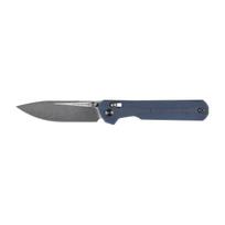 KNIVESPL The First Sandvik 14C28N Blue G10 Stonewashed/Satin Sulankstomas peilis