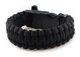 Paracord Badger lauko apyrankė su ugnies uždegikliu - juoda