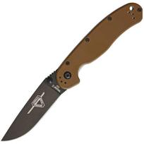 Ontario RAT-2 Folder D2 Coyote Brown Sulankstomas peilis