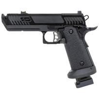 SRC Dark Viper Dual Power Black ASG GBB Airsoft-püstoltastas su CO2 šovinių dėtuve 6 mm CO2/Green Gas