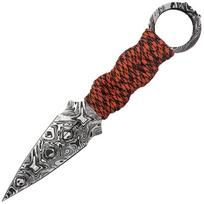 Takumitak Defender Damascus/Orange Peilis su fiksuotu ašmeniu