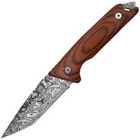 Takumitak Bloodstrike Damascus/Wood Peilis su fiksuotu ašmeniu
