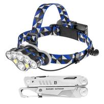Badger Outdoor Fang Multitool Daugiafunkcinis įrankis + XRG Multi H-X8 Priekinis žibintas