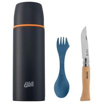 Esbit vakuuminis butelis + Opinel Nr.12 INOX peilis + Light My Fire Bio šaukštas-šakutė - rinkinys