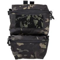 Wosport PC galinės plokštės dviguba kišenė V5 taktinio liemenės gale - MultiCam juoda