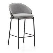 Juodos spalvos/pilkos spalvos baro taburetė (sėdynės aukštis 65 cm) Eamy – Kave Home