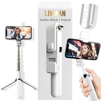Asmenukių lazda ("Selfie sticks") LIVMAN L03s - daugiafunkcis asmenukių lazdas ir trikojis su nuotolinio valdymo pultu ir LED apšvietimu, 84cm