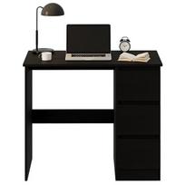 Kompiuterio stalas juodas jaunimo modernus su stalčiais loft 90 cm, Juoda spalva