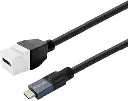 USB kabelis VivoLink Keystone White USB-C moteriškas į USB-C vyriškas | PROKEYUSBCFM2W | 5715063747537