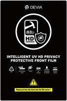 Devia Komplektas UV 0,3mm HD privatumo plėvelių viedtālrunio ekranui, 10 vnt., 6H, pjaustymo mašinai | GSM187393 | 6942297140363