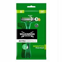Vienkartiniai skustuvai Wilkinson Extra Essential 3 Sensitive, 3 ašmenys, vyrams, 8 vnt