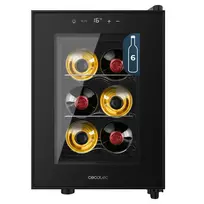 Cecotec vyno šaldytuvas GrandSommelier 600, 6 but., termoel., ner. pl., LED, juoda