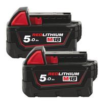 Akumuliatorių komplektas Milwaukee M18 B5 5,0Ah 2vnt. + M12 B2 1 vnt.