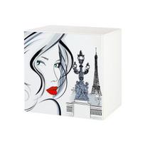 Pakabinama lentyna su raštais Klupś Top Paris, 50x50, balta
