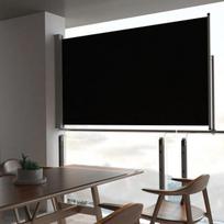 Ištraukiama šoninė kiemo pertvara vidaXL, 140x300cm, juoda