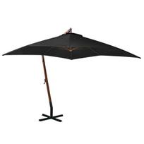 Kabantis skėtis su stulpu vidaXL, 3x3 m, juodas