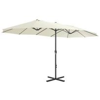 Lauko skėtis su aliuminio stulpu vidaXL, 460x270 cm, kreminės spalvos, Kreminė spalva