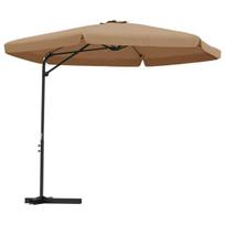 Lauko skėtis vidaXL su plieniniu stulpu, 300cm, rudas, Ruda
