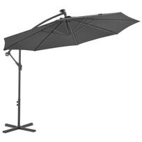 Skėtis su LED vidaXL, 300 cm, pilkas