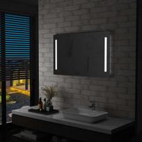 Sieninis vonios kambario veidrodis su LED, 100x60cm,, Sidabro