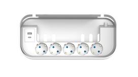 Fuj:tech 5-outlet power strip surge protector, 1 x USB-A + 1 x USB-C, white (616005-2U4C-white)