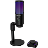 LORGAR SMP40, RGB Microphone with external mute button and metal stand, Black