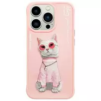 Nimmy iPhone 15 Pro Max 6.7" case | pink Glasses Cool Cat