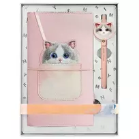Nimmy 2-in-1 notebook + pen | pink Big Eyed Pet 2.0 Cat