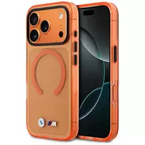 BMW M IML Metal Logos phone case with MagSafe support for iPhone 17 Pro Max, orange