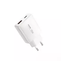 Remax RP-U01-AC travel charger | 20W | GaN | USB-A, USB-C | white